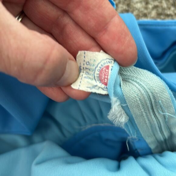 Vintage Union Label 70s Sleeveless Elegant Light Blue Maxi Dress - Picture 6 of 9